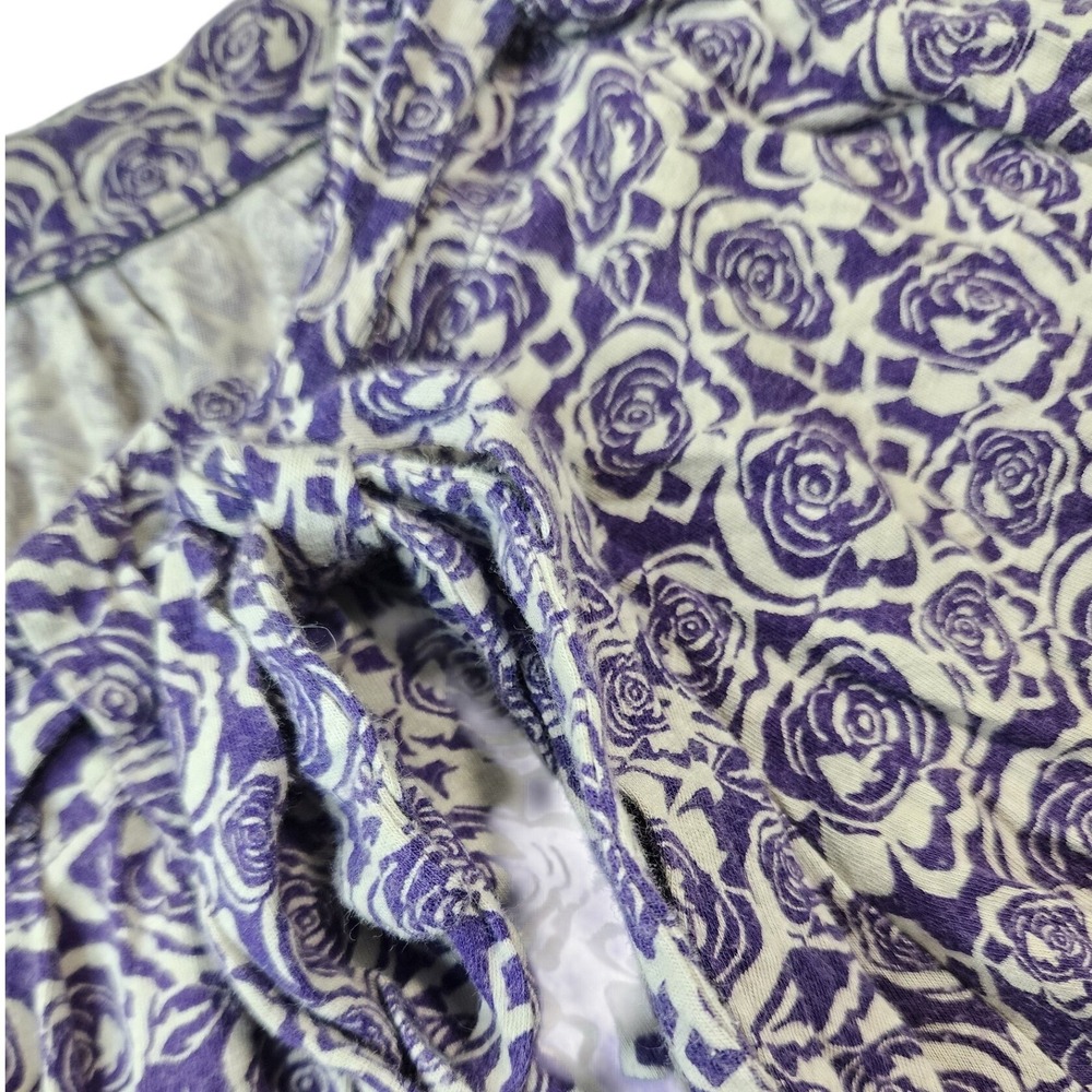 Elle Floral Short Sleeve Top L Purple Femme Romantic Cottagecore Boho Pastel - Picture 4 of 10